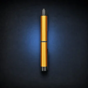 Liquid-gold 3D-printed plastic Convipen and Gansulin cover with black cap and clip