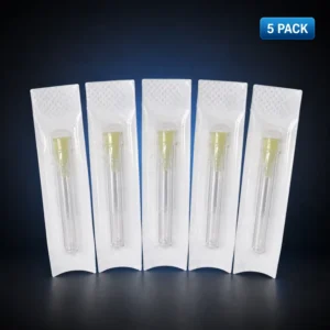 Five individually packaged 30G x 1/2-inch luer-lock needles