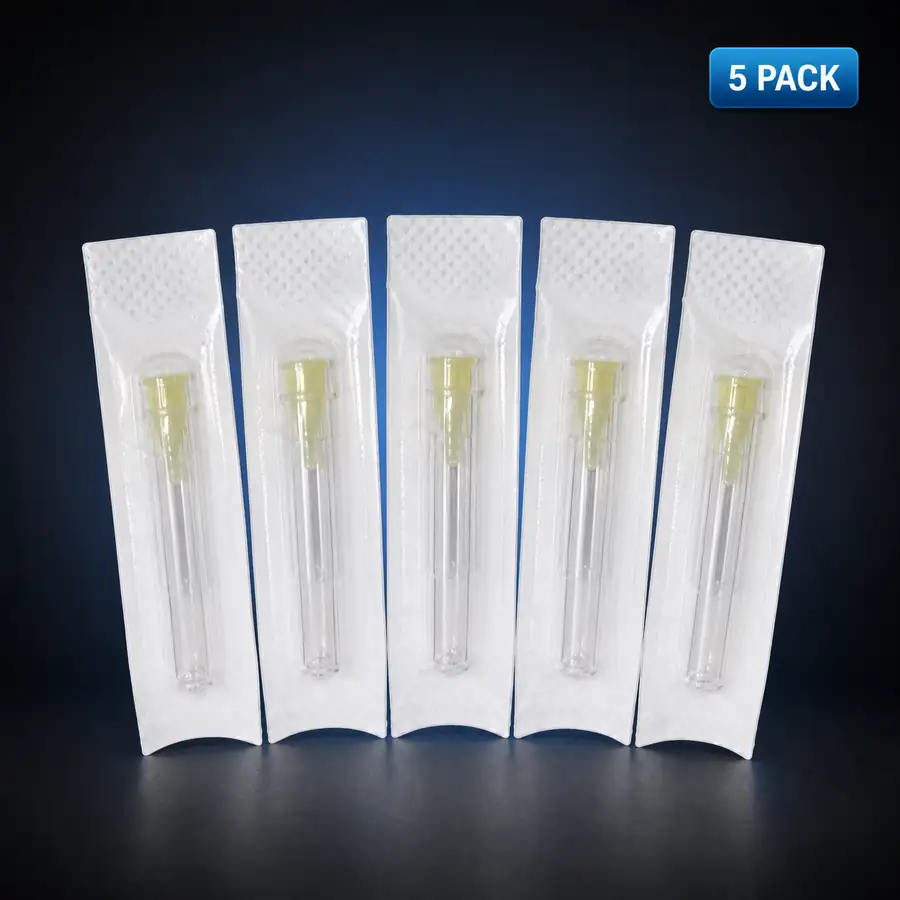 30G X 1/2" Luer Lock Needle 5 Pack 1 Five individually packaged 30G x 1/2-inch luer-lock needles